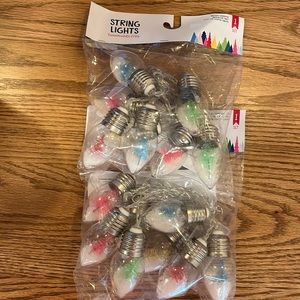 LED tree and snow filled bulb string lights Bullseye playground